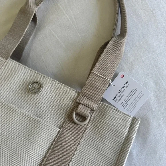 🆕 Lululemon Two Toned Canvas Tote Bag Large 10L - Picture 3 of 7